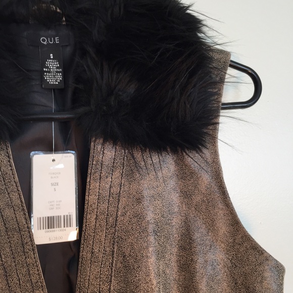 NWT Que Genuine Leather Vest - Picture 2 of 8